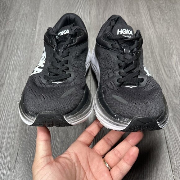 Hoka One One Mens Bondi 8 1123202 BWHT Black Running Shoes Sneakers Size 8.5 D main image 11